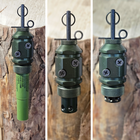 Fith Ops Gen4 Perimeter Trip Alarm screwed to log three different times with different adapters- power laods, primers and 308 - Thumbnail Image