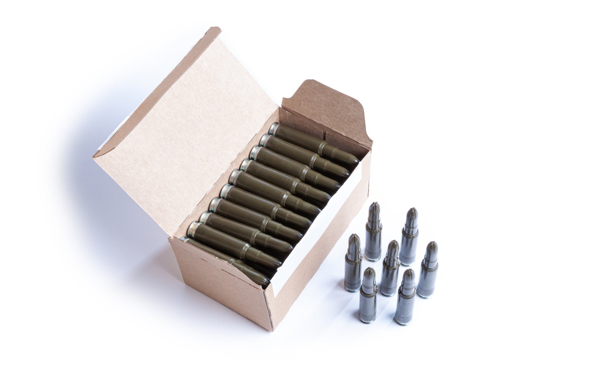 open box of blank 308 cartridges
