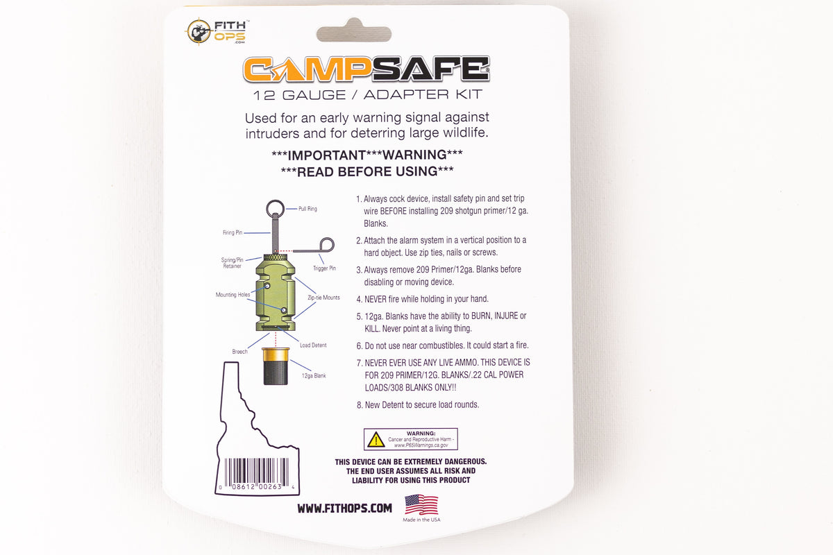 [Fith Ops Perimeter Camp Safe Gen3 Trip Alarm - .22 cal, 308 Blank &amp; 209 Primer Adapters]]