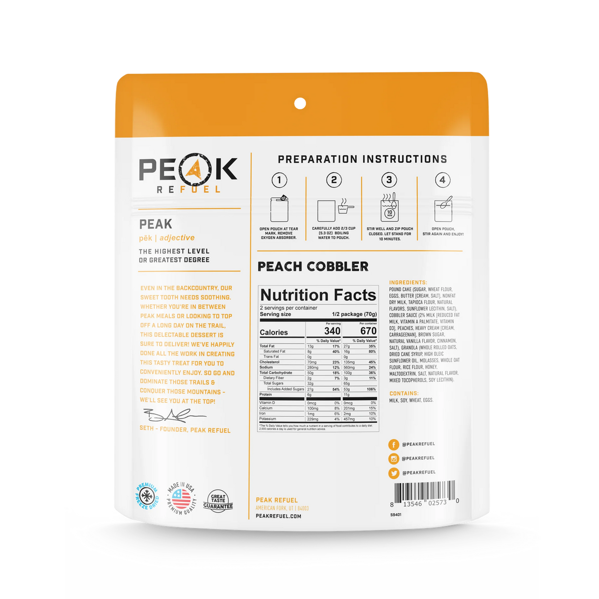 [Peak Refuel Peach Cobbler]]