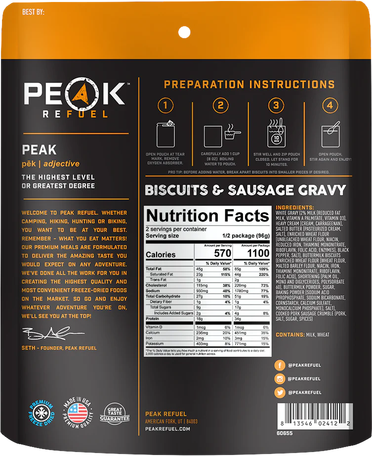 [Peak Refuel Biscuits &amp; Sausage Gravy]]