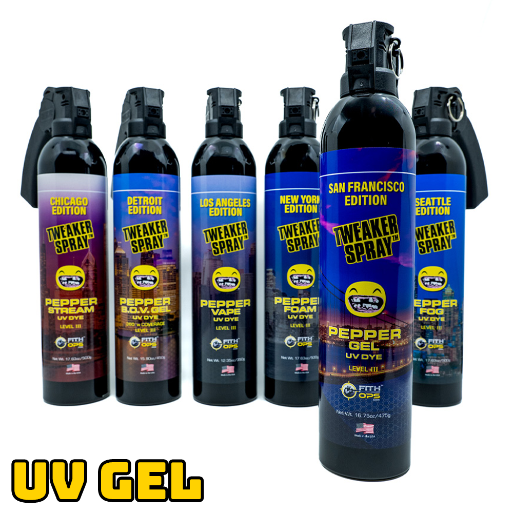 Fith Ops™ Tweaker Pepper Spray™ San Francisco Edition - Pepper Gel - UV Dye - USA Made - 16.75 oz