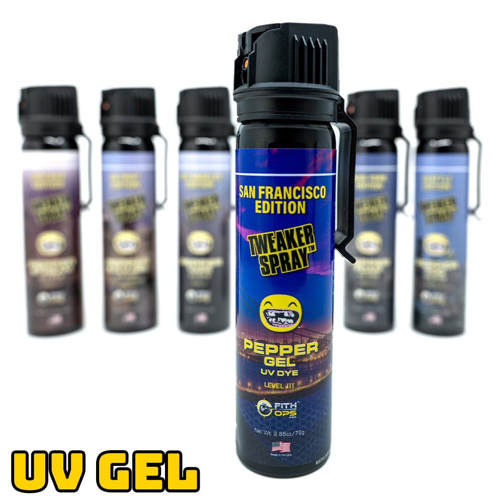 Fith Ops™ Tweaker Pepper Spray™ San Francisco Edition - Pepper Gel - UV Dye - USA Made - 2.8 oz