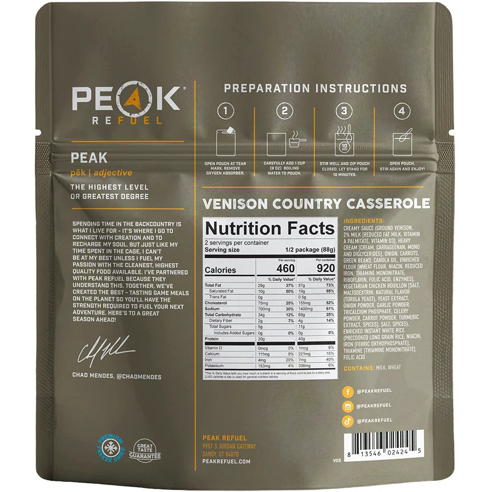 [Peak Refuel Venison Country Casserole]]